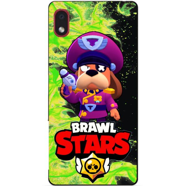 

Силиконовый бампер чехол Candy для Samsung A01 Core с героем Brawl Stars Генерал Гавс