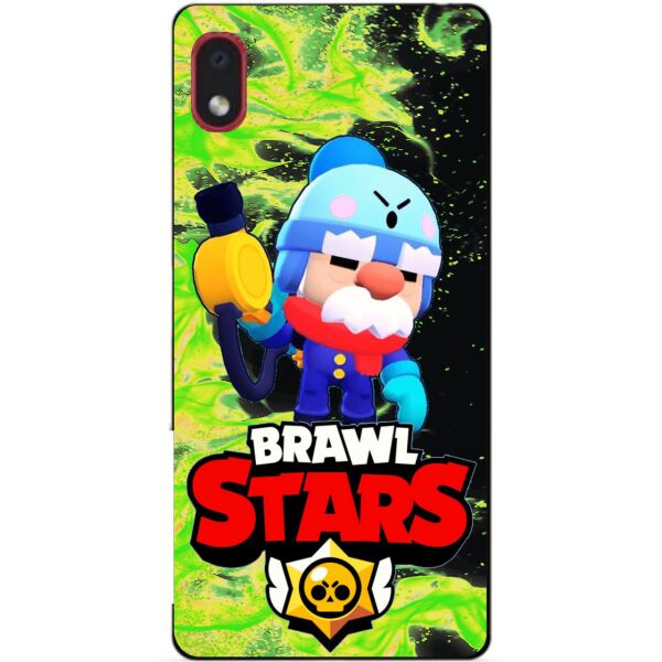 

Силиконовый бампер чехол Candy для Samsung A01 Core с героем Brawl Stars Гэйл