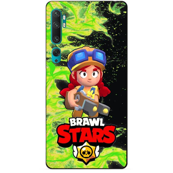 

Силиконовый бампер чехол Candy для Xiaomi Mi Note 10 с Героем Brawl Stars Джесси