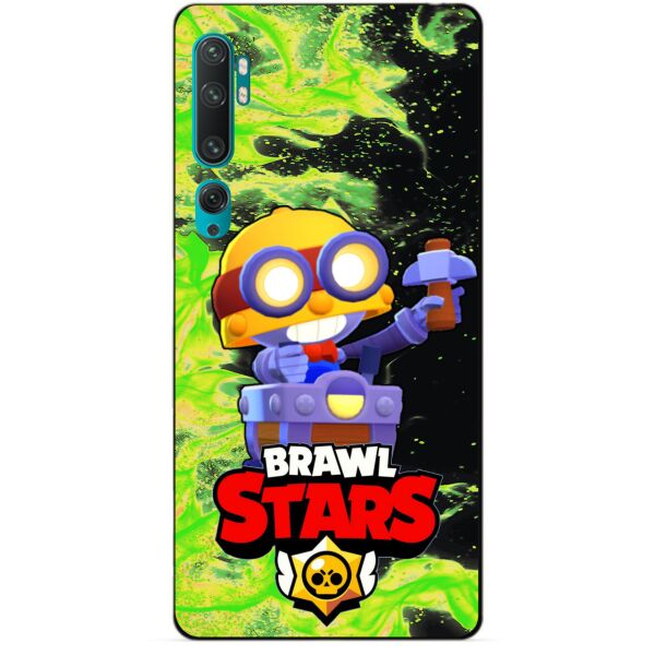 

Силиконовый бампер чехол Candy для Xiaomi Mi Note 10 с Героем Brawl Stars Карл