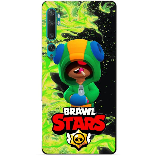

Силиконовый бампер чехол Candy для Xiaomi Mi Note 10 с Героем Brawl Stars Леон