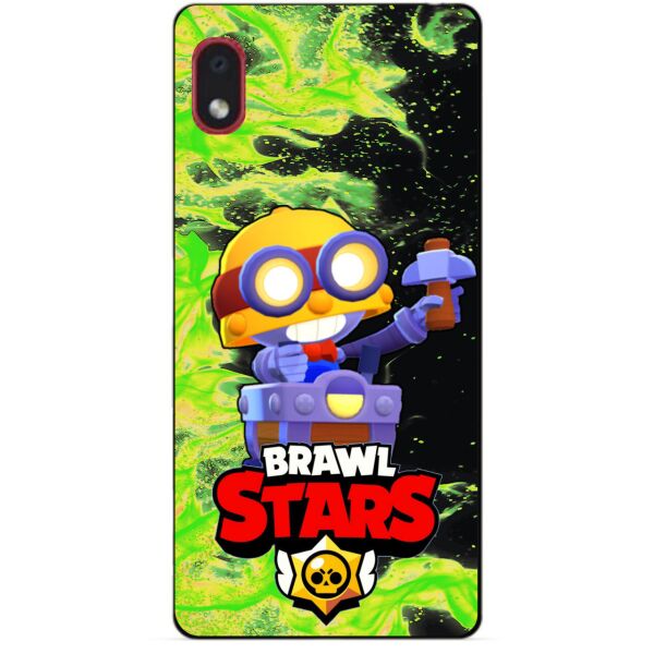 

Силиконовый бампер чехол Candy для Samsung A01 Core с героем Brawl Stars Карл