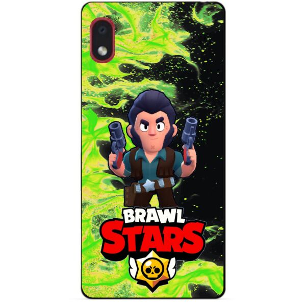 

Силиконовый бампер чехол Candy для Samsung A01 Core с героем Brawl Stars Кольт