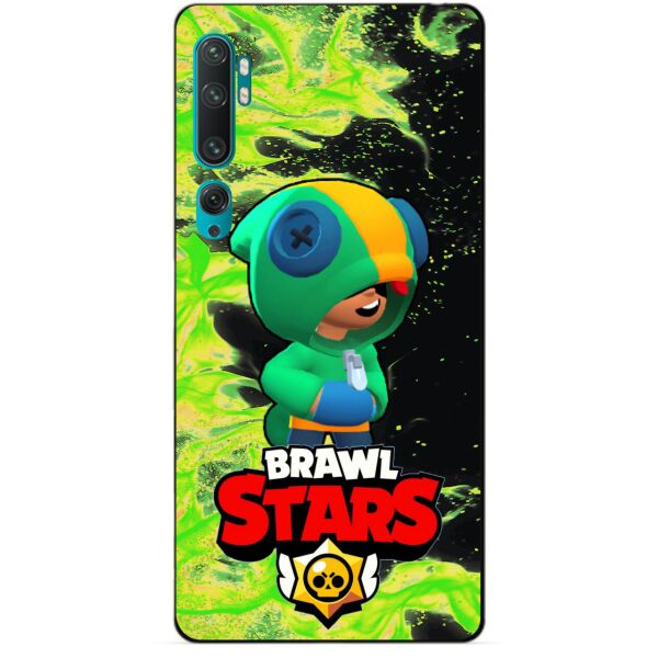 

Силиконовый бампер чехол Candy для Xiaomi Mi Note 10 с Героем Brawl Stars Леон Бравл