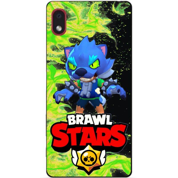 

Силиконовый бампер чехол Candy для Samsung A01 Core с героем Brawl Stars Леон оборотень