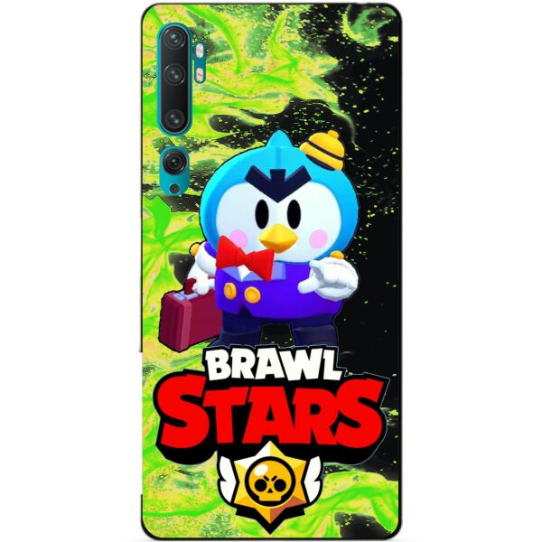 

Силиконовый бампер чехол Candy для Xiaomi Mi Note 10 с Героем Brawl Stars Мистер П.