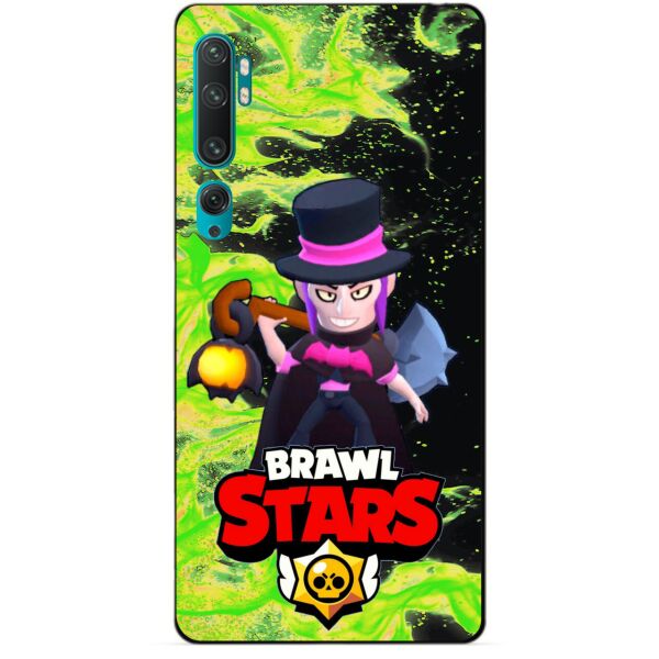 

Силиконовый бампер чехол Candy для Xiaomi Mi Note 10 с Героем Brawl Stars Мортис