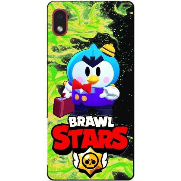 

Силиконовый бампер чехол Candy для Samsung A01 Core с героем Brawl Stars Мистер П.