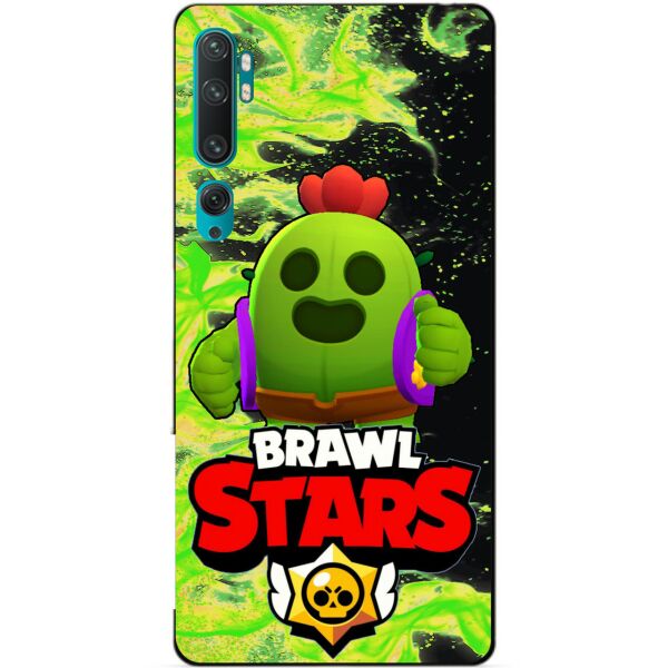 

Силиконовый бампер чехол Candy для Xiaomi Mi Note 10 с Героем Brawl Stars Спайк