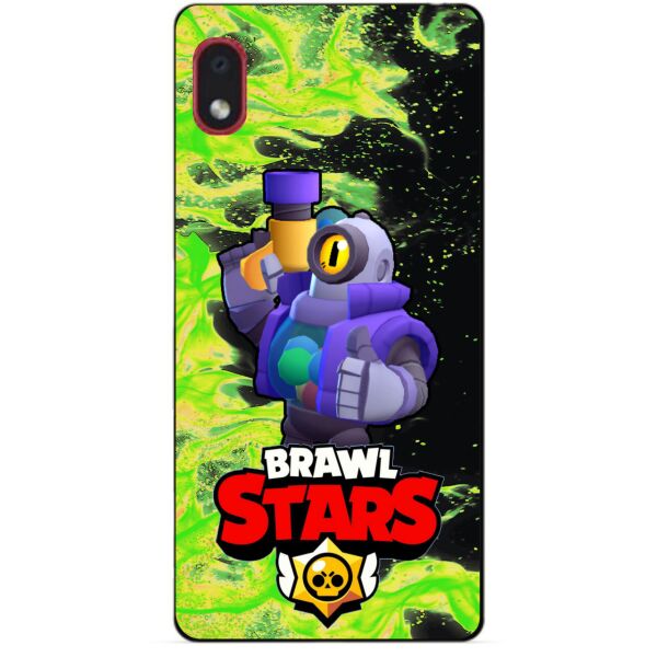 

Силиконовый бампер чехол Candy для Samsung A01 Core с героем Brawl Stars Рико