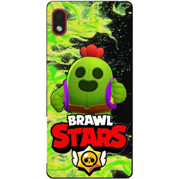 

Силиконовый бампер чехол Candy для Samsung A01 Core с героем Brawl Stars Спайк
