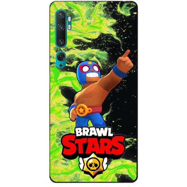 

Силиконовый бампер чехол Candy для Xiaomi Mi Note 10 с Героем Brawl Stars Эль Примо
