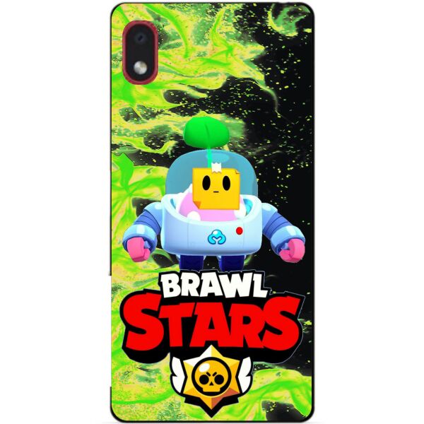 

Силиконовый бампер чехол Candy для Samsung A01 Core с героем Brawl Stars Спраут