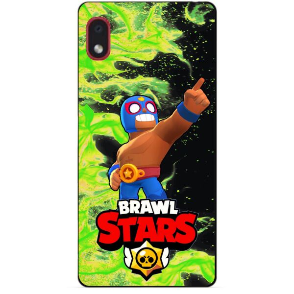 

Силиконовый бампер чехол Candy для Samsung A01 Core с героем Brawl Stars Эль Примо