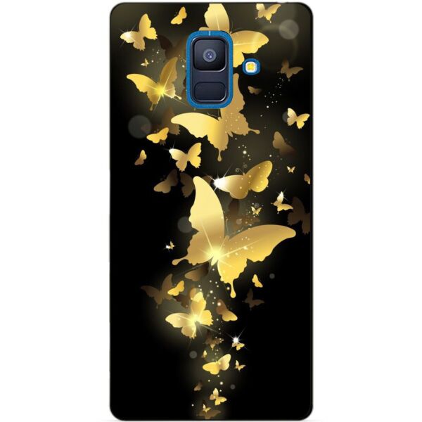 

Силиконовый бампер Candy для Samsung A6 2018 Золотые бабочки