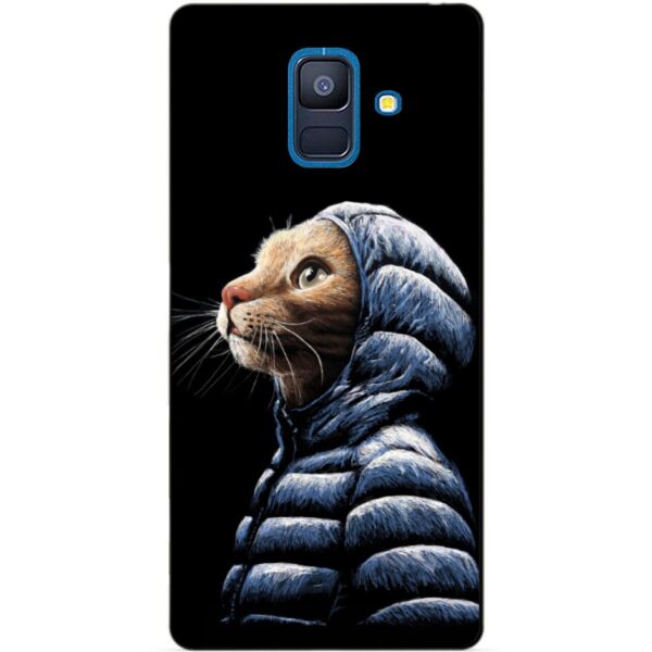 

Силиконовый бампер Candy для Samsung A6 2018 с рисунком Кот в куртке