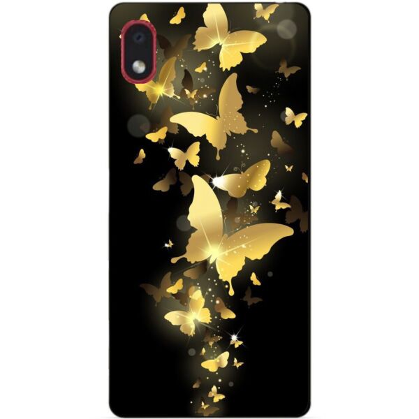 

Силиконовый бампер чехол Candy для Samsung A01 Core с рисунком Золотые бабочки