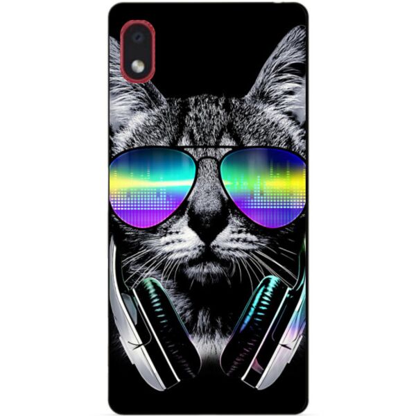 

Силиконовый бампер чехол Candy для Samsung A01 Core с рисунком Музыкальный кот