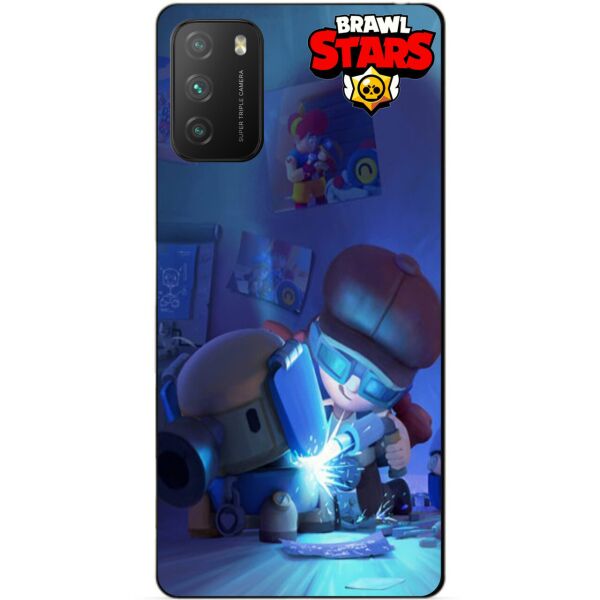 

Силиконовый бампер чехол Candy для Xiaomi Poco M3 Бравл Старс Роборубка Джесси