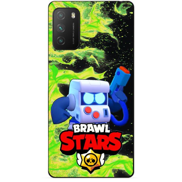

Силиконовый бампер чехол Candy для Xiaomi Poco M3 с Героем Бравл Старс 8-Бит