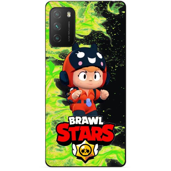 

Силиконовый бампер чехол Candy для Xiaomi Poco M3 с Героем Бравл Старс Беа снайпер