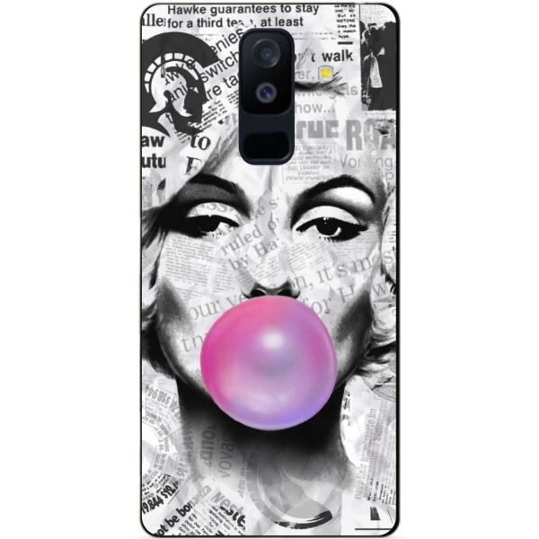 

Силиконовый бампер Candy для Samsung A6 Plus с рисунком Монро с жвачкой