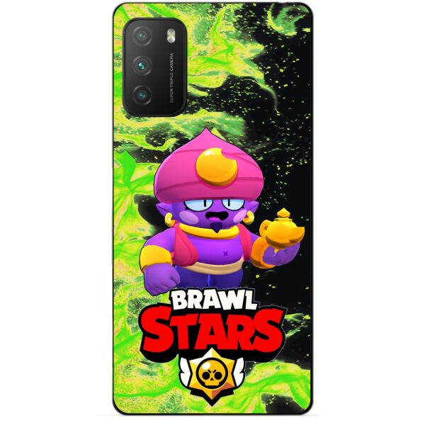 

Силиконовый бампер чехол Candy для Xiaomi Poco M3 с Героем Бравл Старс Джин