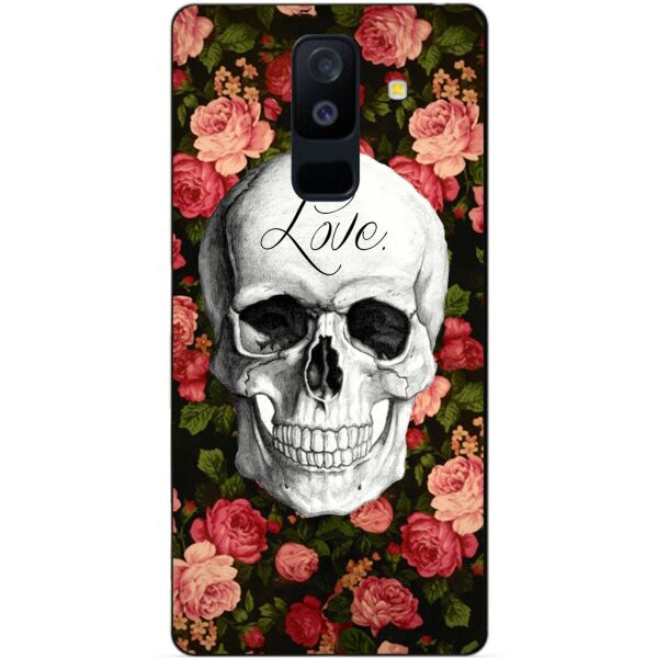 

Силиконовый бампер Candy для Samsung A6 Plus с рисунком Череп на цветах