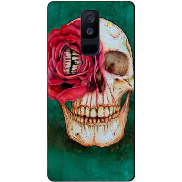 

Силиконовый бампер Candy для Samsung A6 Plus с рисунком Череп с цветком