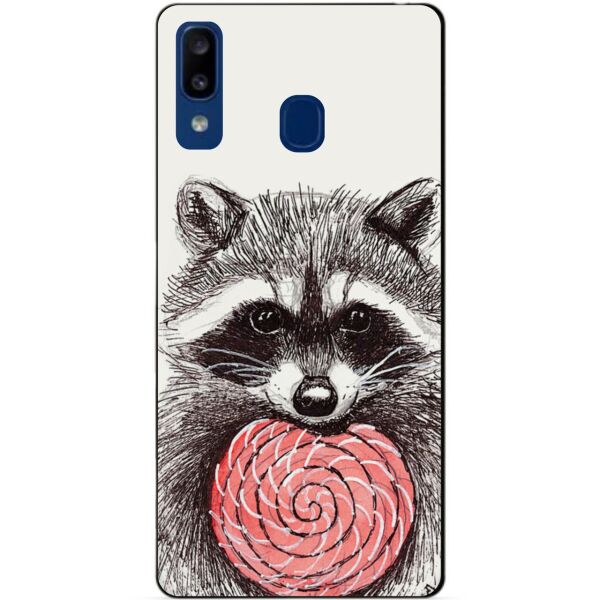 

Чехол силиконовый Candy для Samsung A20 2019 Galaxy A205f с рисунком Енот