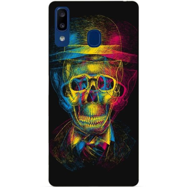 

Чехол силиконовый Candy для Samsung A20 2019 Galaxy A205f с рисунком Неоновый череп