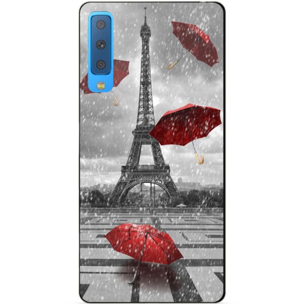 

Силиконовый бампер Candy для Samsung A7 2018 Galaxy A750 с рисунком Дождь в Париже