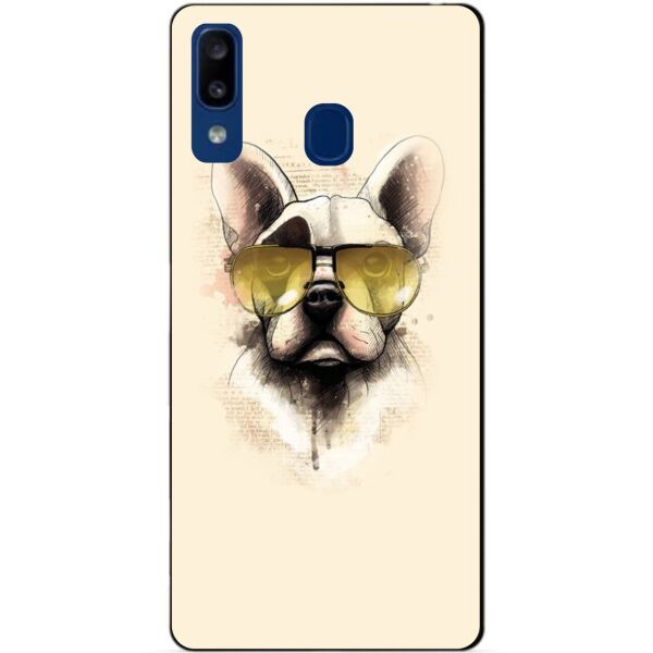 

Чехол силиконовый Candy для Samsung A20 2019 Galaxy A205f с рисунком Собака в очках