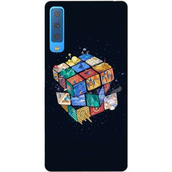 

Силиконовый бампер Candy для Samsung A7 2018 Galaxy A750 с рисунком Кубик Рубика