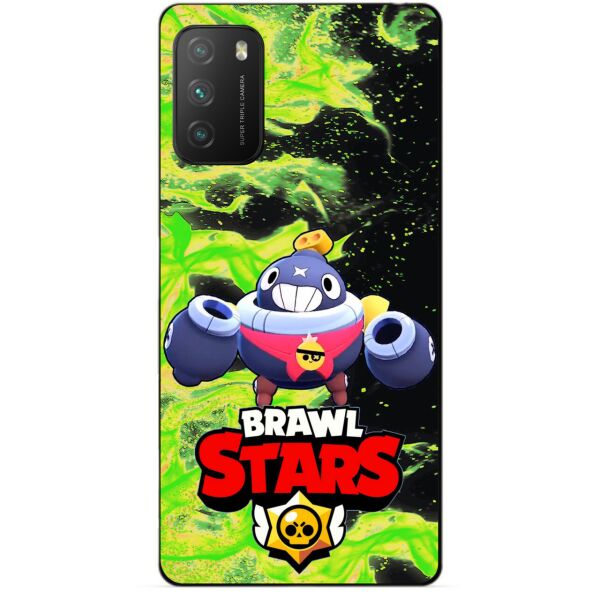 

Силиконовый бампер чехол Candy для Xiaomi Poco M3 с Героем Бравл Старс Тик