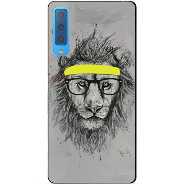 

Силиконовый бампер Candy для Samsung A7 2018 Galaxy A750 с рисунком Лев в очках