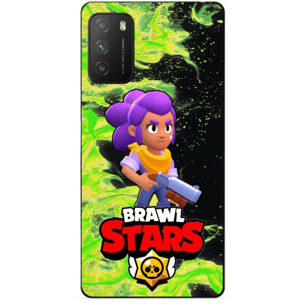 

Силиконовый бампер чехол Candy для Xiaomi Poco M3 с Героем Бравл Старс Шелли
