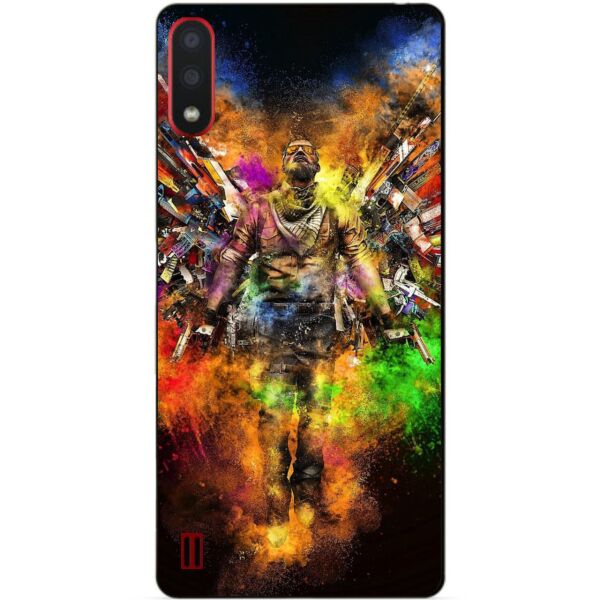 

Силиконовый бампер чехол Candy для Samsung A01 Galaxy A015f с рисунком Воин