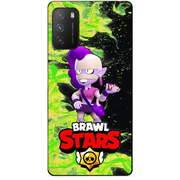 

Силиконовый бампер чехол Candy для Xiaomi Poco M3 с Героем Бравл Старс Эмз