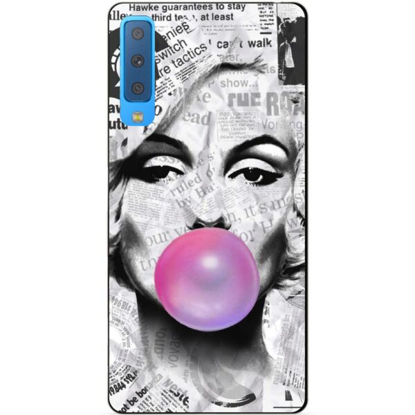 

Силиконовый бампер Candy для Samsung A7 2018 Galaxy A750 с рисунком Монро с жвачкой