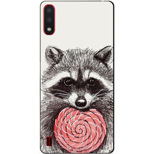 

Силиконовый бампер чехол Candy для Samsung A01 Galaxy A015f с рисунком Енот
