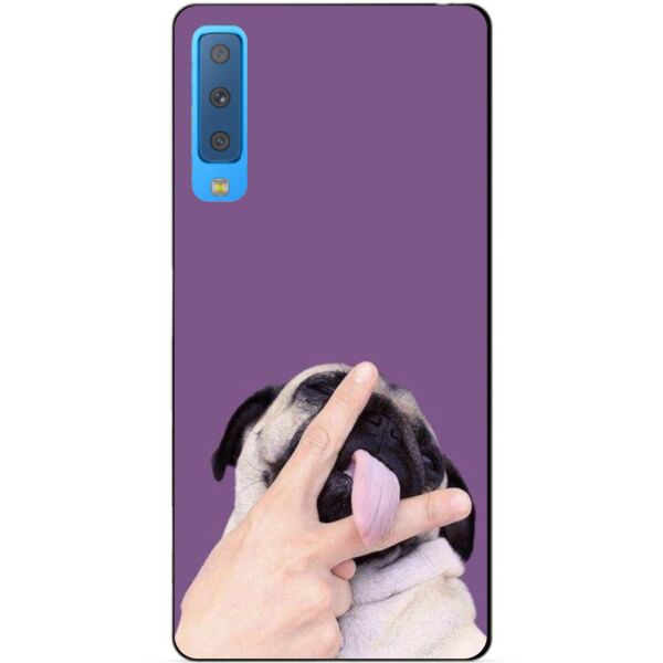 

Силиконовый бампер Candy для Samsung A7 2018 Galaxy A750 с рисунком Мопсик