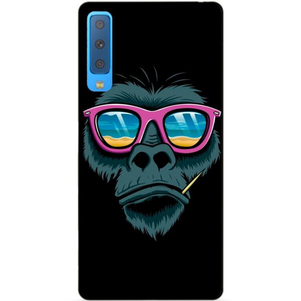 

Силиконовый бампер Candy для Samsung A7 2018 Galaxy A750 с рисунком Обезьяна в очках