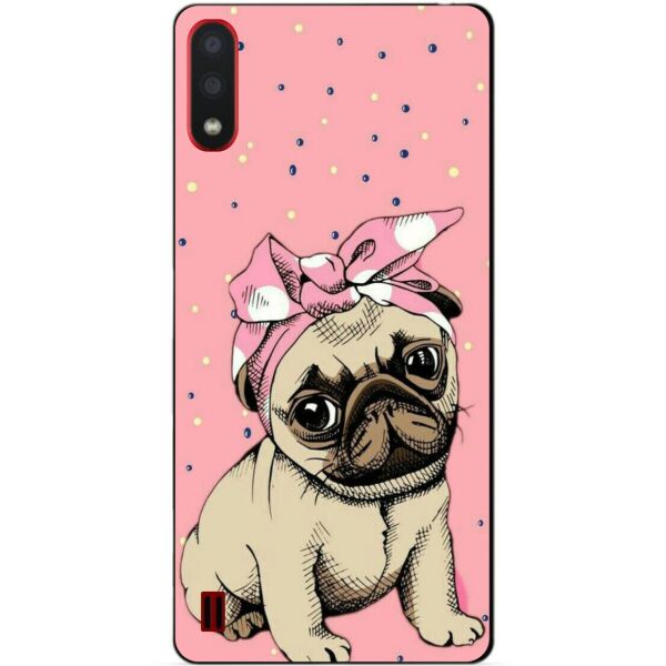 

Силиконовый бампер чехол Candy для Samsung A01 Galaxy A015f с рисунком Мопс