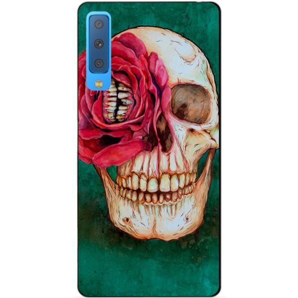 

Силиконовый бампер Candy для Samsung A7 2018 Galaxy A750 с рисунком Череп с цветком