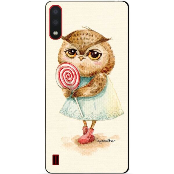 

Силиконовый бампер чехол Candy для Samsung A01 Galaxy A015f с рисунком Сова с конфетой