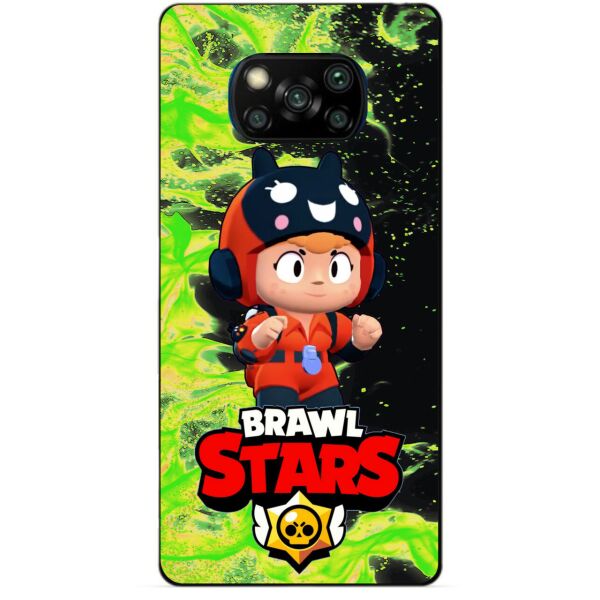 

Силиконовый бампер чехол Candy для Xiaomi Poco X3 с Героем Бравл Старс Беа снайпер