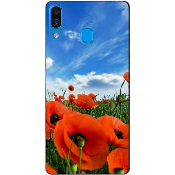 

Чехол силиконовый Candy для Samsung A30 2019 Galaxy A305f с рисунком Поле маков