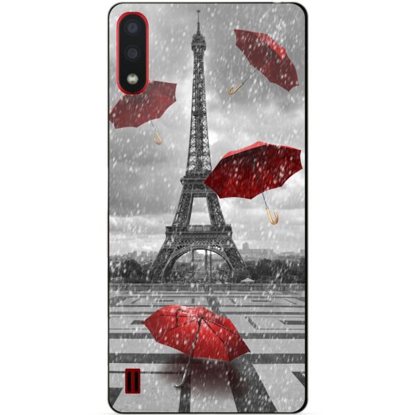 

Силиконовый бампер чехол Candy для Samsung A01 Galaxy A015f с рисунком Эйфелева Башня