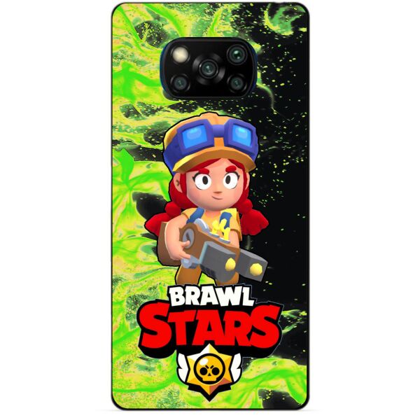

Силиконовый бампер чехол Candy для Xiaomi Poco X3 с Героем Бравл Старс Джесси